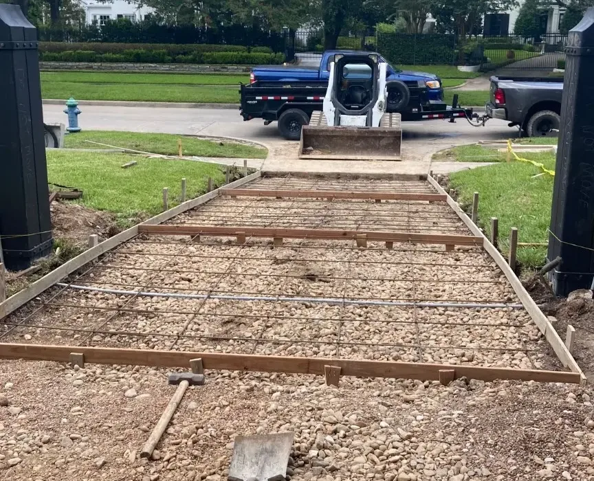 Completed formwork and reinforcement prepared for the concrete pour